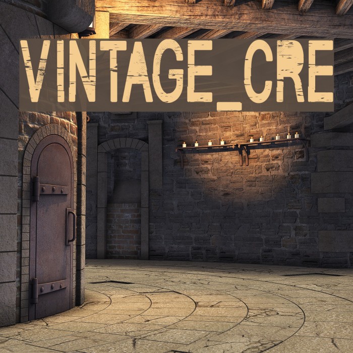 VINTAGE_CRE Font examples