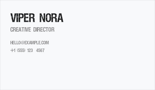 VIPER NORA Business Card