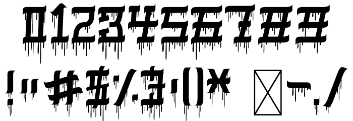 VIRGIL BLACK Driping Font OTHER CHARS