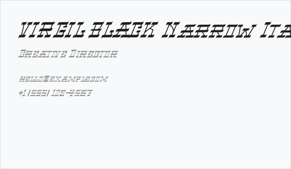 VIRGIL BLACK Narrow Italic Business Card