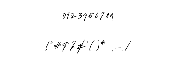 VibesSignature Font OTHER CHARS
