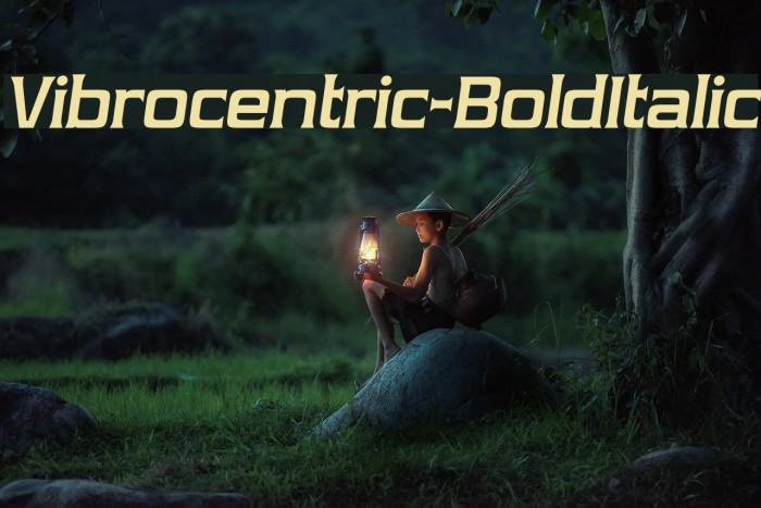 Vibrocentric-BoldItalic Font examples