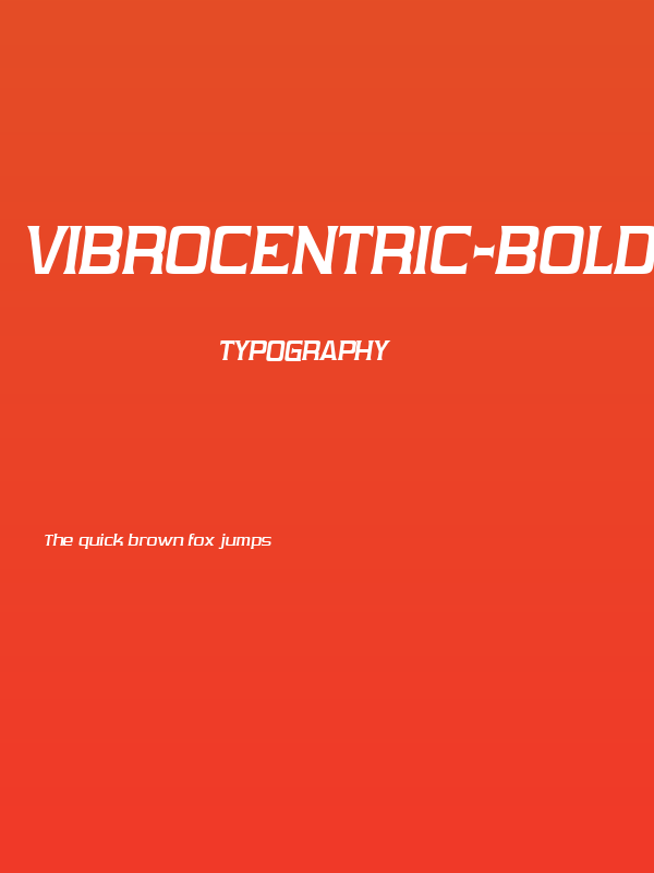 Vibrocentric-BoldItalic Poster