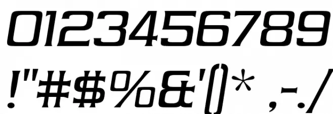 Vibrocentric-Italic Font OTHER CHARS