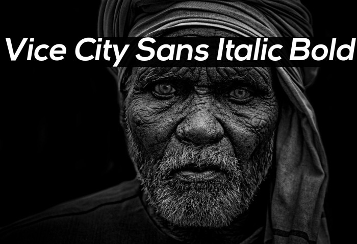 Vice City Sans Italic Bold Example 1