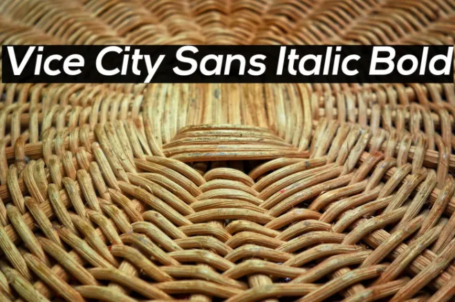 Vice City Sans Italic Bold Example 2