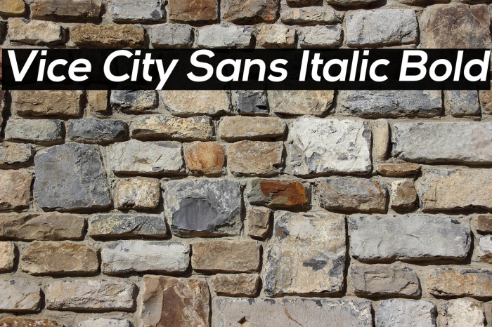 Vice City Sans Italic Bold Example 3