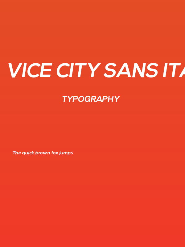 Vice City Sans Italic Bold Poster