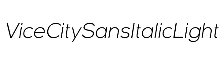 Vice City Sans Italic Light Caratteri
