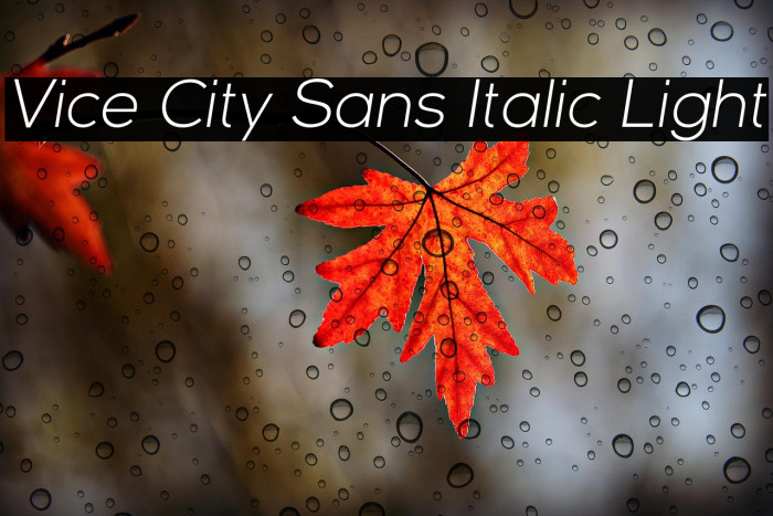 Vice City Sans Italic Light Example 2