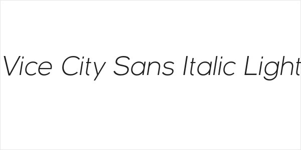 Vice City Sans Italic Light Logo