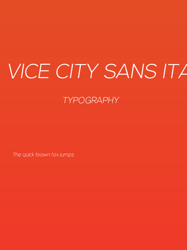 Vice City Sans Italic Light Poster