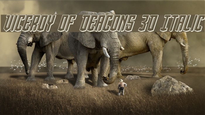 Viceroy of Deacons 3D Italic Font examples