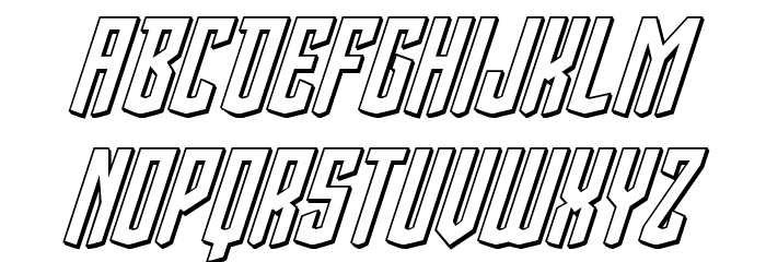 Viceroy of Deacons 3D Italic Font LOWERCASE