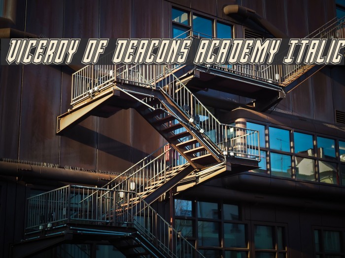 Viceroy of Deacons Academy Italic Font examples