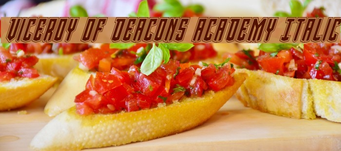 Viceroy of Deacons Academy Italic Font examples