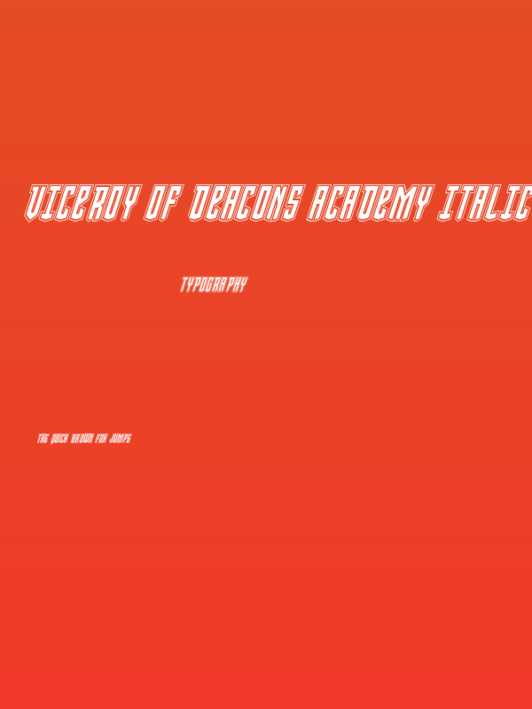 Viceroy of Deacons Academy Italic Poster