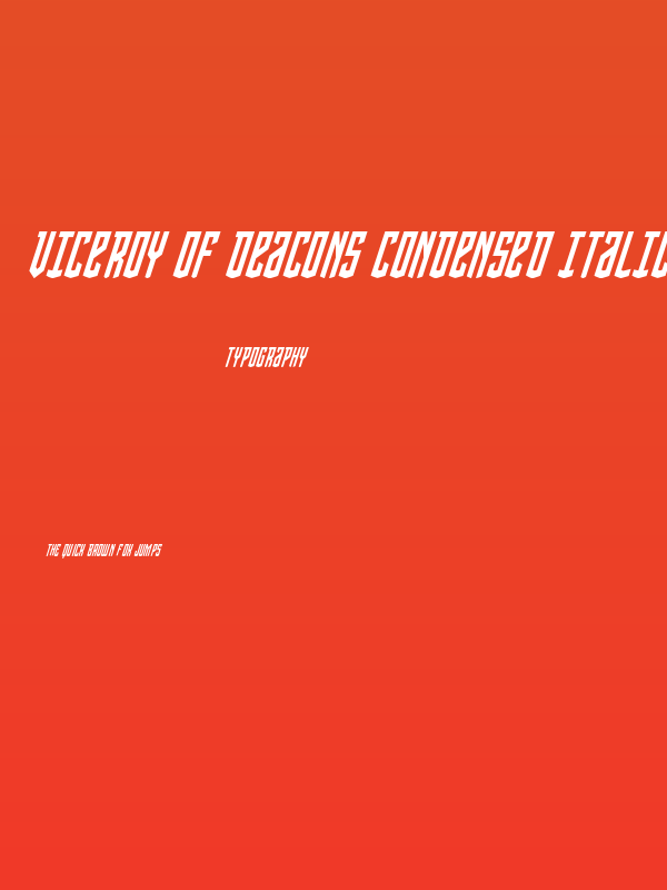 Viceroy of Deacons Condensed Italic Poster