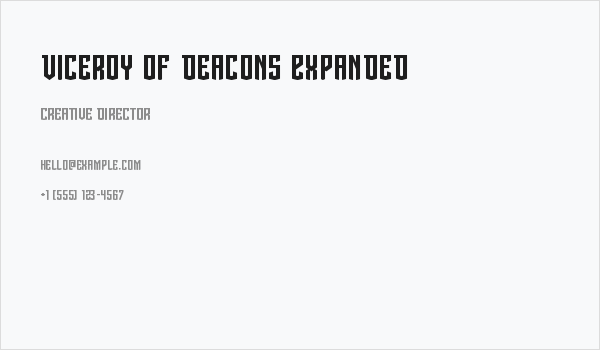 Viceroy of Deacons Expanded Business Card