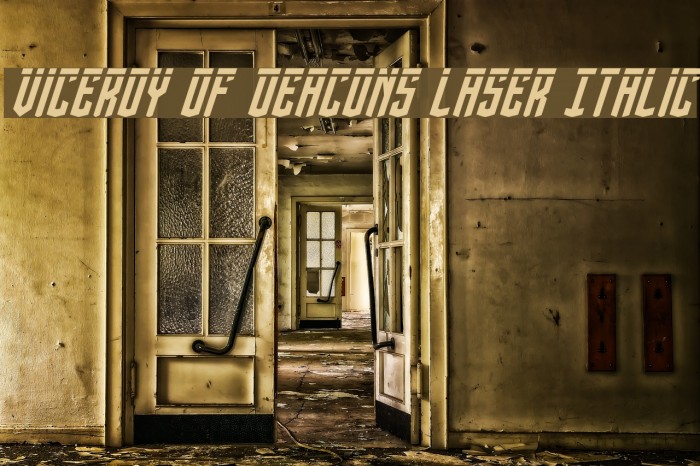 Viceroy of Deacons Laser Italic Font examples