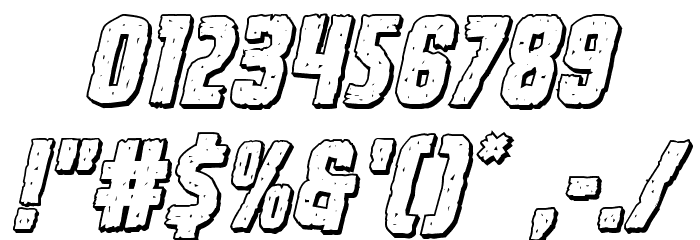 Vicious Hunger 3D Italic Font OTHER CHARS