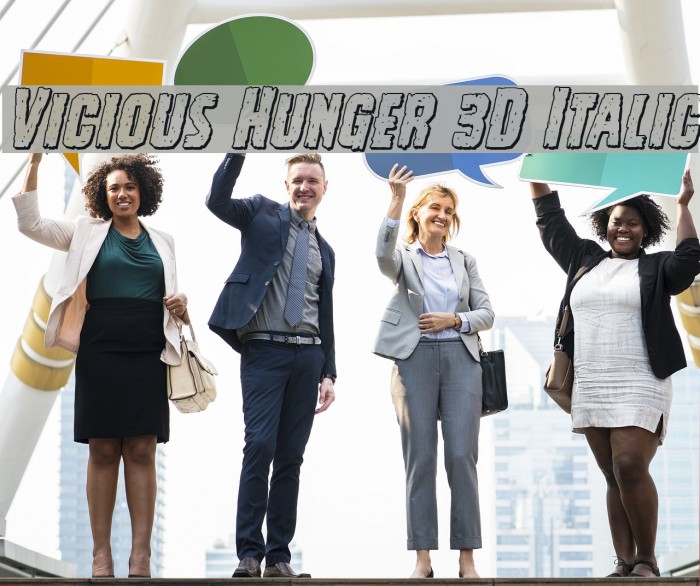 Vicious Hunger 3D Italic Font examples