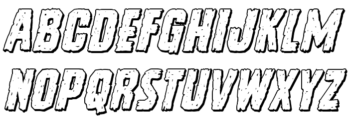 Vicious Hunger 3D Italic Font LOWERCASE