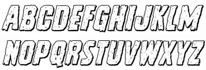 Vicious Hunger 3D Italic Schriftart Kleinbuchstaben