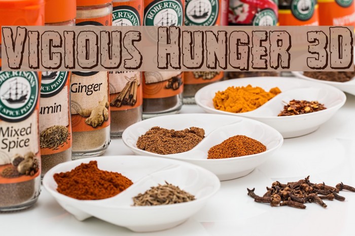 Vicious Hunger 3D Font examples