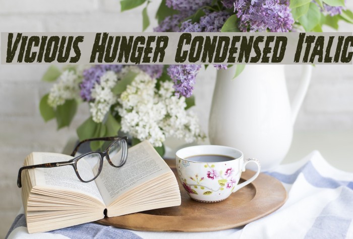 Vicious Hunger Condensed Italic Fuentes examples