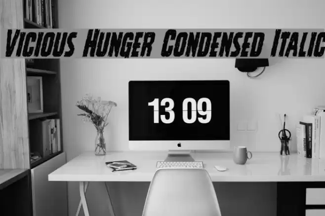 Vicious Hunger Condensed Italic Fuentes examples