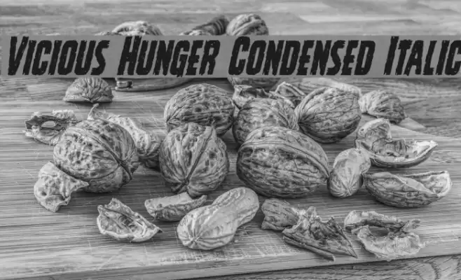 Vicious Hunger Condensed Italic Fuentes examples