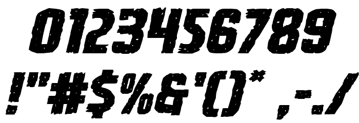 Vicious Hunger Expanded Italic Font OTHER CHARS