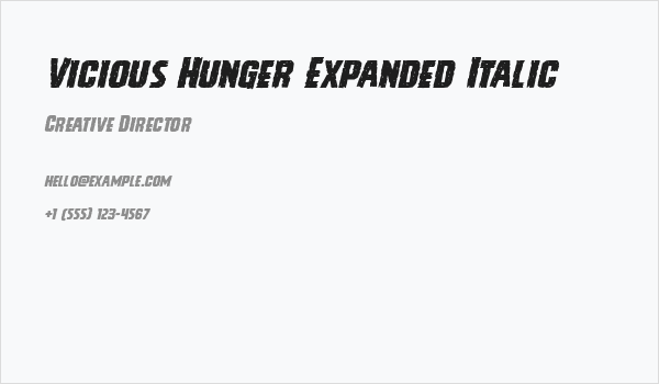 Vicious Hunger Expanded Italic Business Card