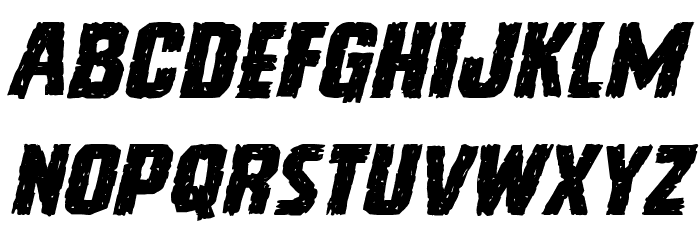 Vicious Hunger Expanded Italic Font LOWERCASE
