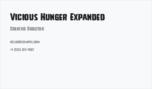 Vicious Hunger Expanded Business Card