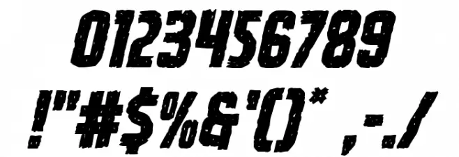 Vicious Hunger Italic Font OTHER CHARS