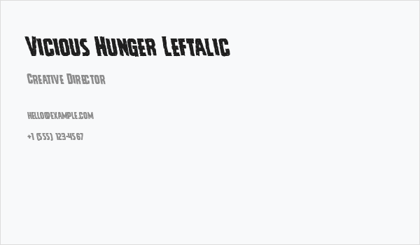 Vicious Hunger Leftalic Business Card