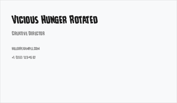 Vicious Hunger Rotated Business Card