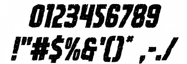 Vicious Hunger Staggered Italic Font OTHER CHARS