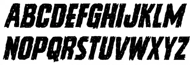 Vicious Hunger Staggered Italic Schriftart Groß