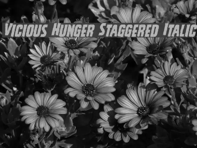 Vicious Hunger Staggered Italic Font examples