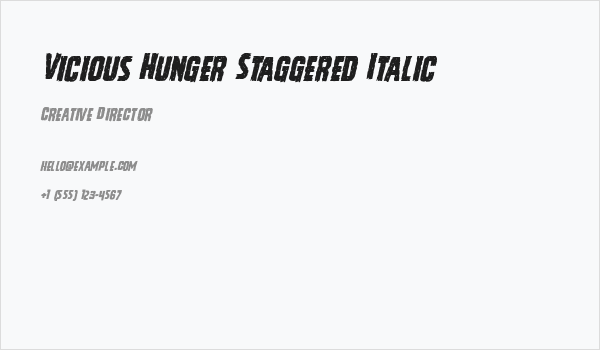 Vicious Hunger Staggered Italic Business Card