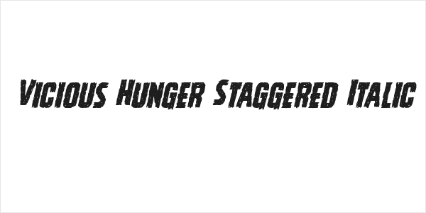 Vicious Hunger Staggered Italic Logo