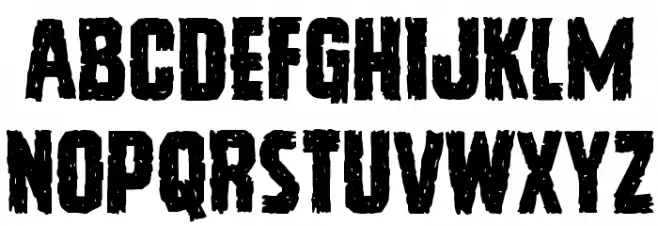 Vicious Hunger Staggered Schriftart Kleinbuchstaben