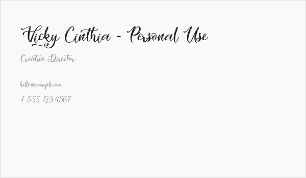 Vicky Cinthia - Personal Use Business Card