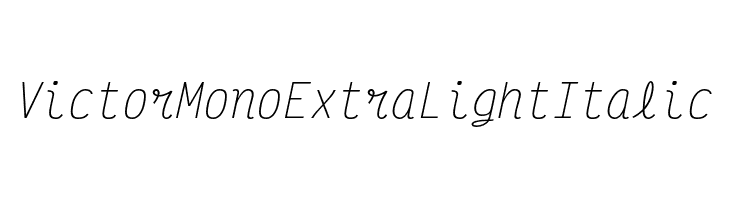 Victor Mono ExtraLight Italic  免费字体下载