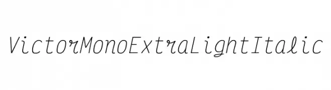 Victor Mono ExtraLight Italic  Free Fonts Download