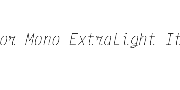 Victor Mono ExtraLight Italic Logo