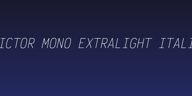 Victor Mono ExtraLight Italic Social Header
